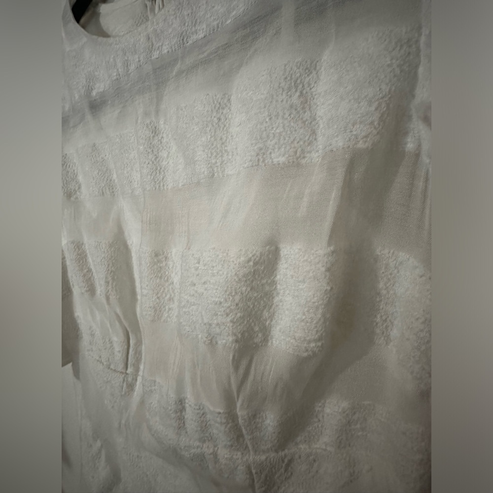 Keepsake White Striped Dress Flutter Sleeves and Hem Women’s Size 6 - Picture 3 of 5